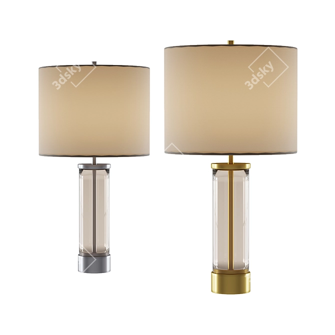 Sleek Acrylic Table Lamp 3D model image 1