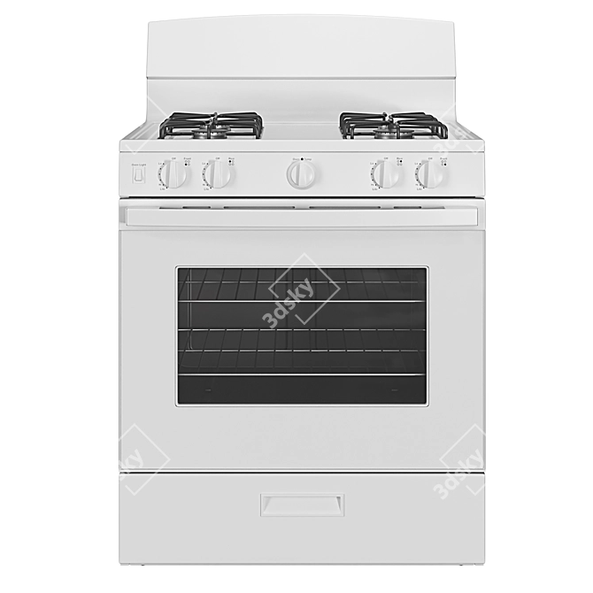 GE 4-Burner Gas Range - Freestanding 3D model image 2