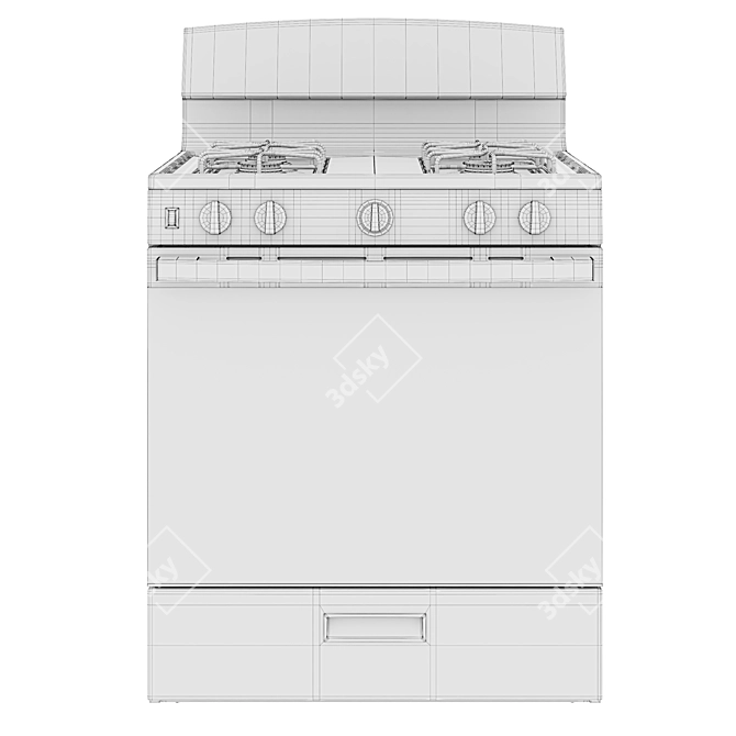 GE 4-Burner Gas Range - Freestanding 3D model image 6