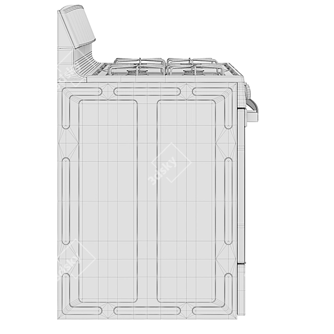 GE 4-Burner Gas Range - Freestanding 3D model image 7