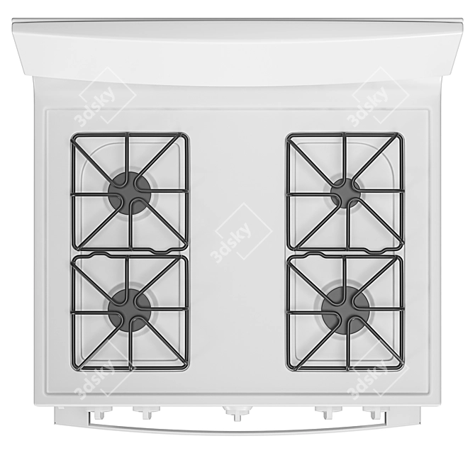 GE 4-Burner Gas Range - Freestanding 3D model image 11