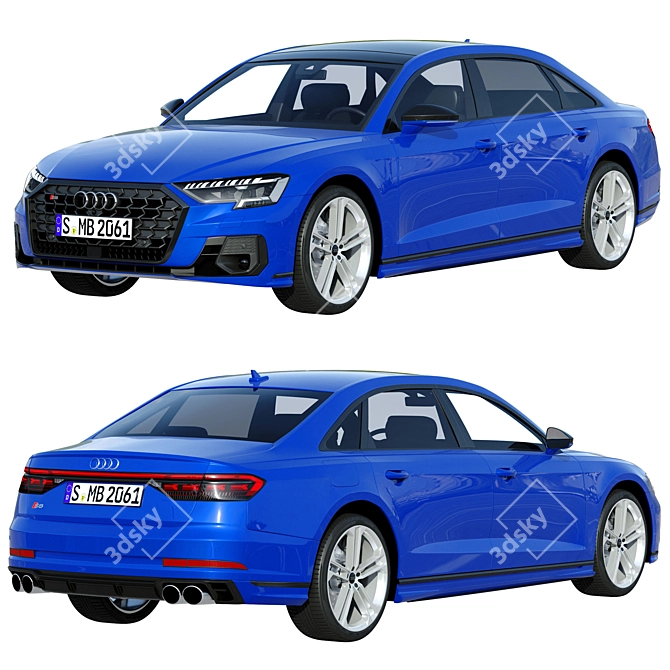 Audi S8 2022: Enhanced Performance Sedan 3D model image 1