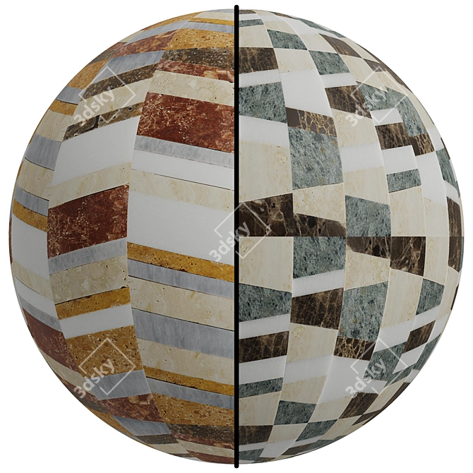FB48 Mosaic Levigate: High-quality PBR Tiles 3D model image 1