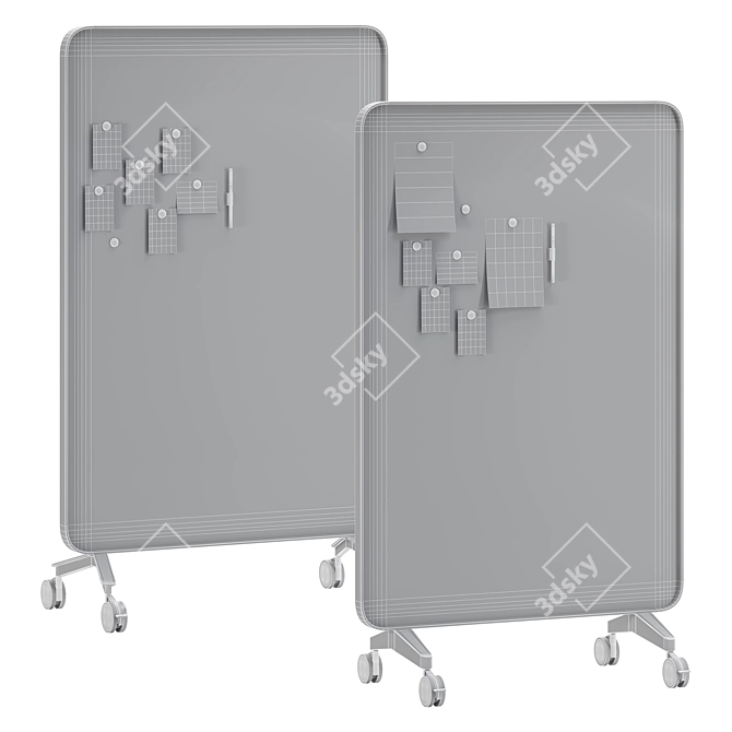 Bentwood Frame Mobile Glassboard 3D model image 6