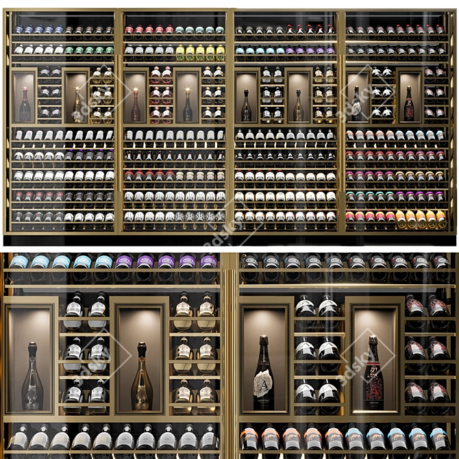 Elegant Wine Cellar Cabinet 3D model image 1