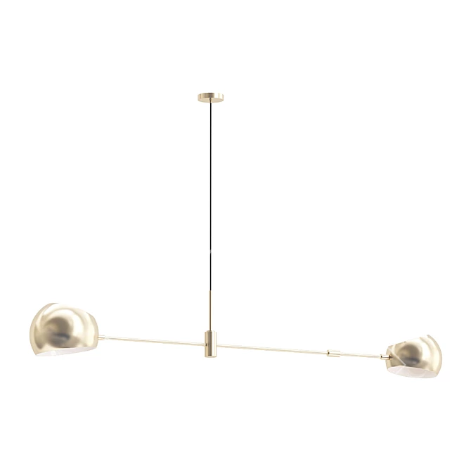 elegant golden pendant light 3D model image 1