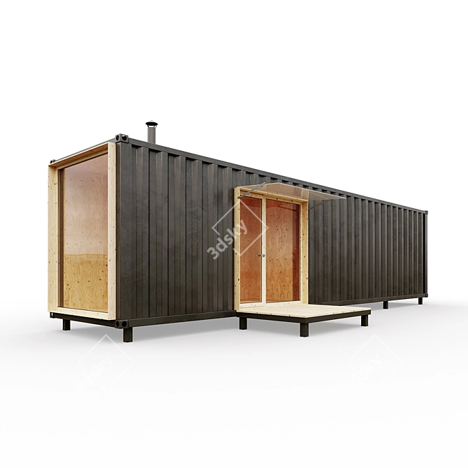 Container Living: Modern Modular Home 3D model image 2