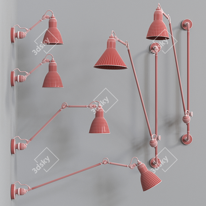 Elegant Gras Wall Lamp 3D model image 3