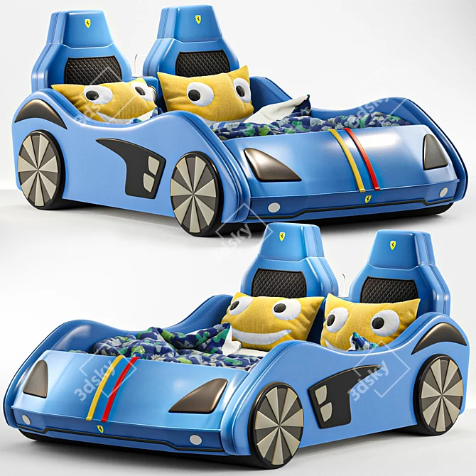 Ferrari Car Bed: Low Poly Storage 3D model image 1