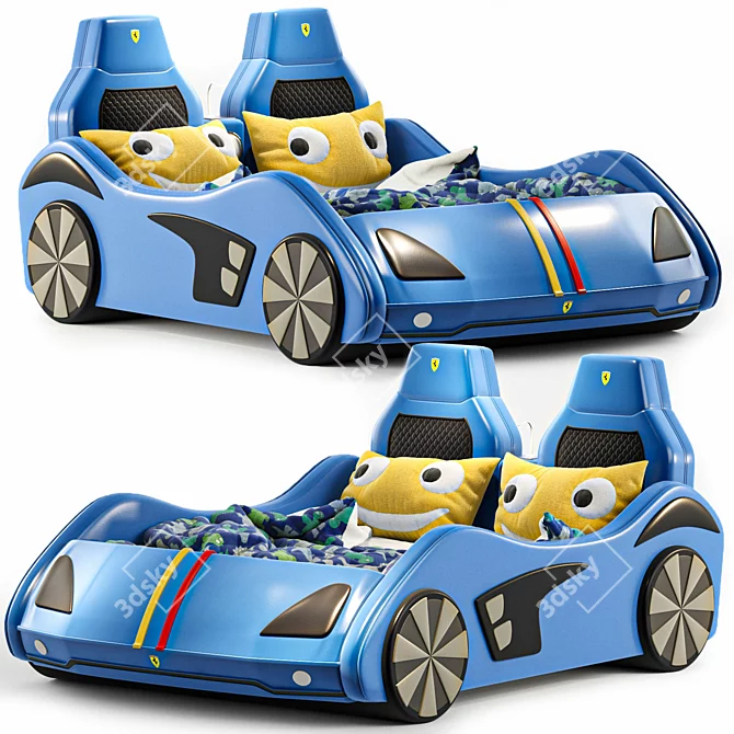 Ferrari Car Bed: Low Poly Storage 3D model image 5