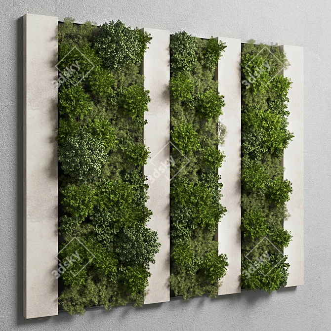 Vertical Garden Concrete Vase - Outdoor Plant Stand 3D model image 2