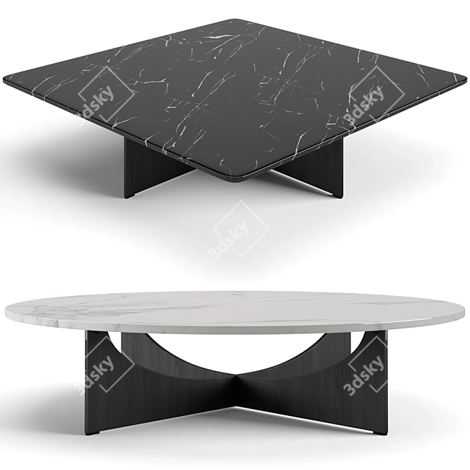 Elegant Minotti Lido Coffee Set 3D model image 7