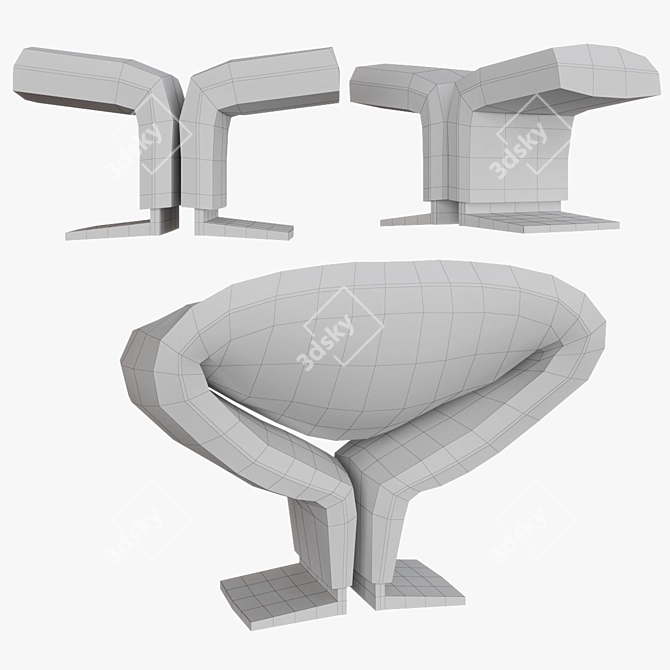 Elegant Ribbon Chair: 2017 Version 3D model image 4