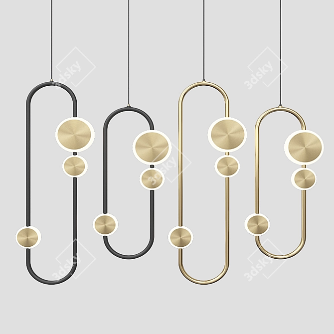 Sleek LED Pendant Lights - Lakka 3D model image 1