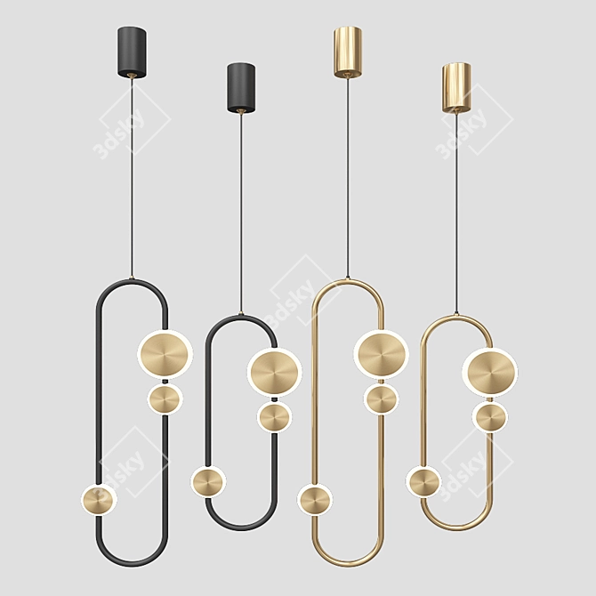 Sleek LED Pendant Lights - Lakka 3D model image 2