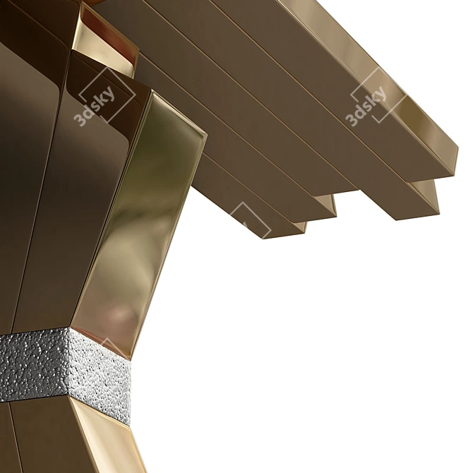 Sleek Zig Zag Console Table 3D model image 2