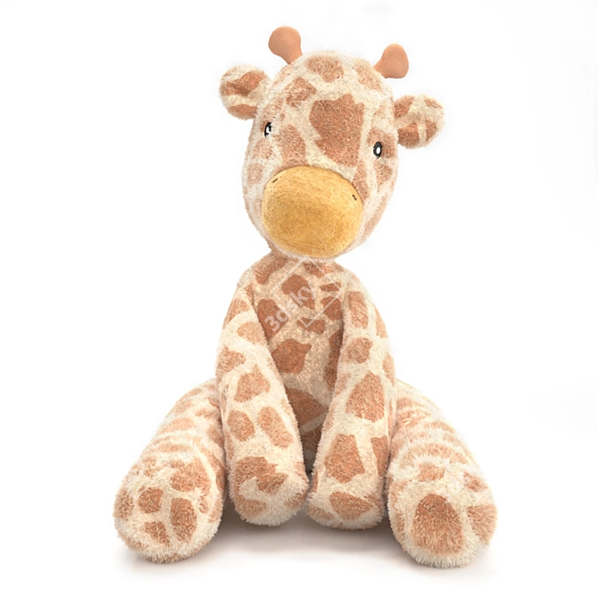 Gentle Giraffe Plush Toy 3D model image 6