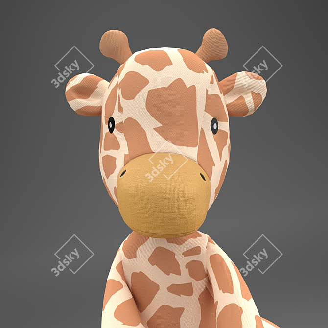 Gentle Giraffe Plush Toy 3D model image 13