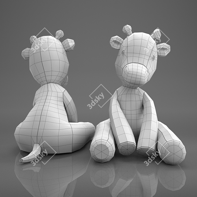 Gentle Giraffe Plush Toy 3D model image 14