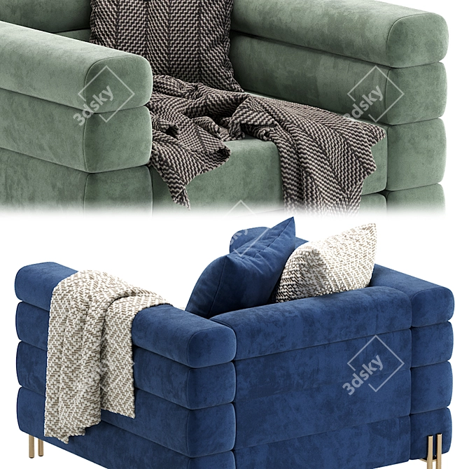 Elegant Harvard Armchair by Cazarina 3D model image 6