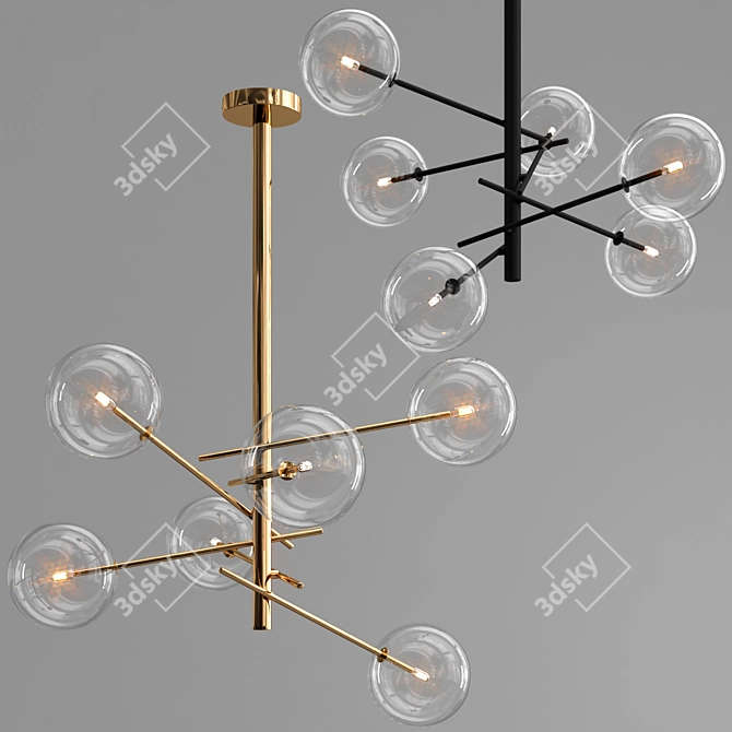 Contemporary Bolle Hanging Lamp 3D model image 2