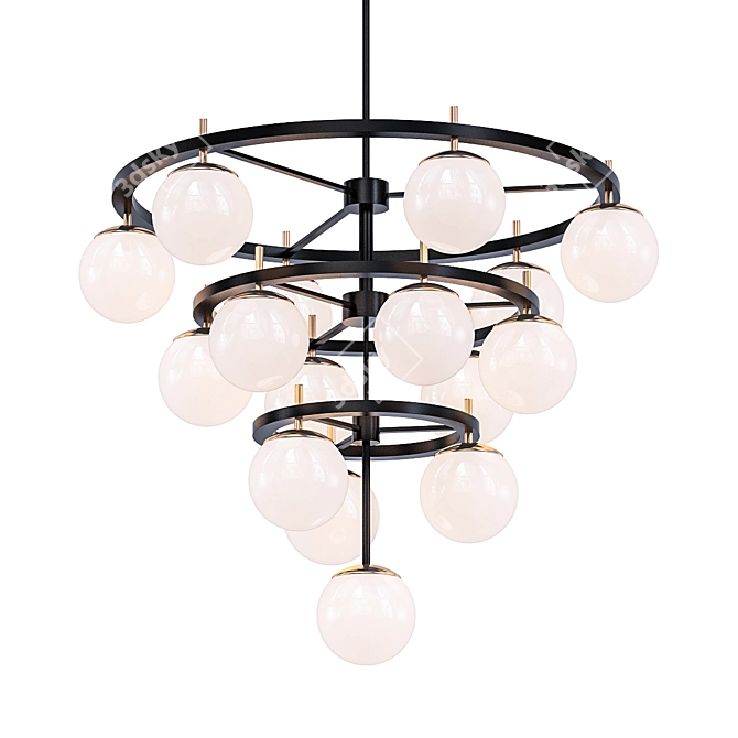 Elegant Alluria 36-inch Chandelier 3D model image 1