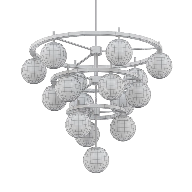 Elegant Alluria 36-inch Chandelier 3D model image 2