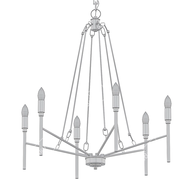 Elegant Black and Gold Chandelier 3D model image 2