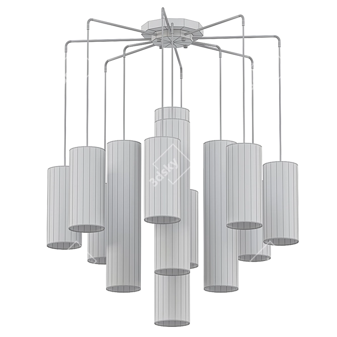 Bronze Foyer Chandelier, Strathmore 3D model image 2