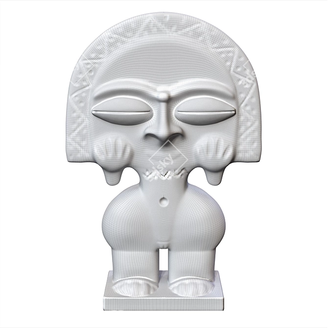 Celestial Taino Moon Goddess Sculpture 3D model image 3