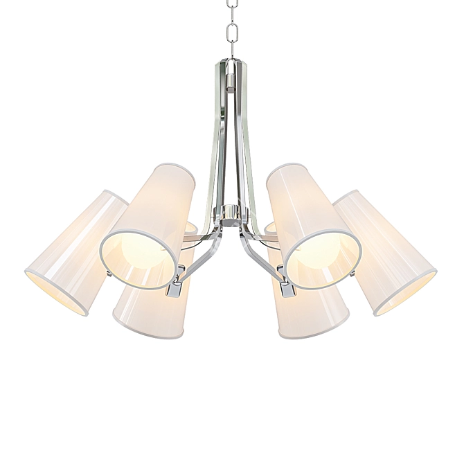 Elegant Polished Nickel Chandelier 3D model image 1