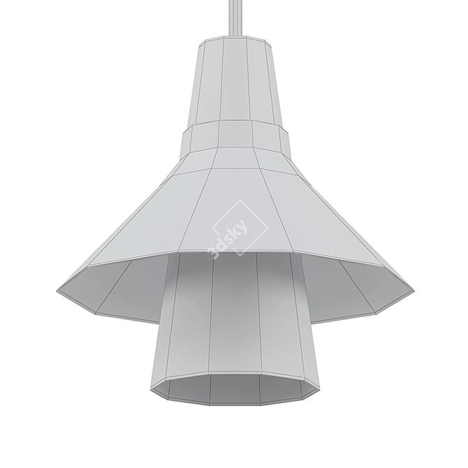 Elegant 12" Aged Brass Pendant 3D model image 2