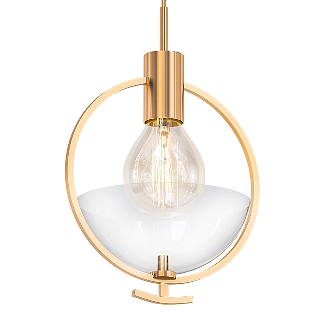 Vintage Brass Mini Pendant Light 3D model image 1