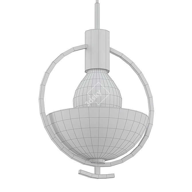 Vintage Brass Mini Pendant Light 3D model image 2