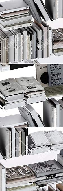 Gray & White Book Set: Vol.4 3D model image 5