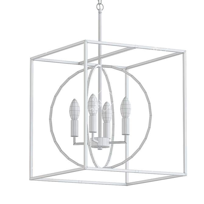 Syd 4-Light Foyer Pendant 3D model image 2