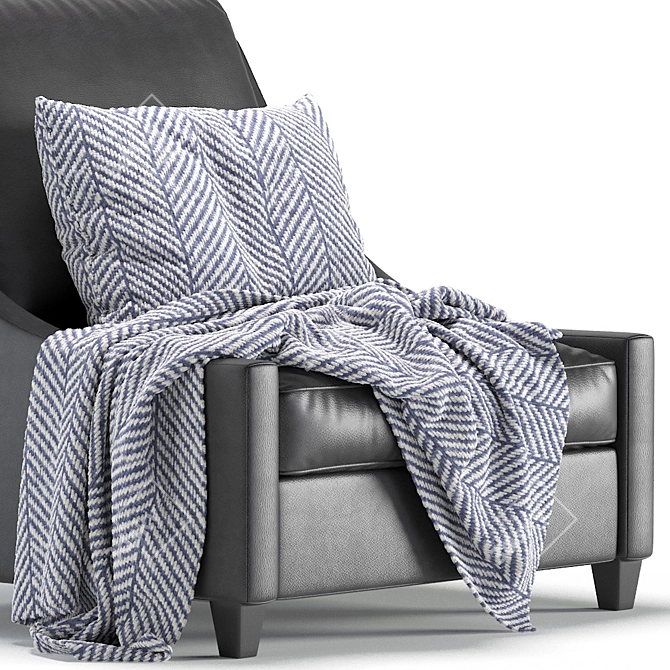 Naples Leather Armchair: Elegant and Comfortable 3D model image 3