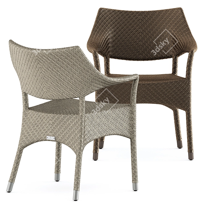 Contemporary Amari Armchair 3D model image 2