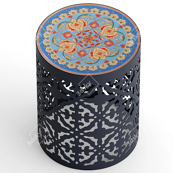 Castana Outdoor Lace Cut Side Table 3D model image 2