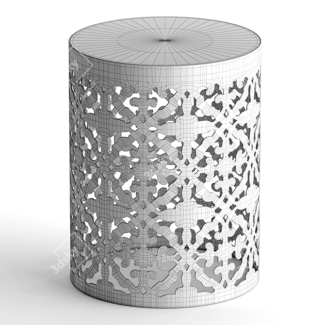 Castana Outdoor Lace Cut Side Table 3D model image 3