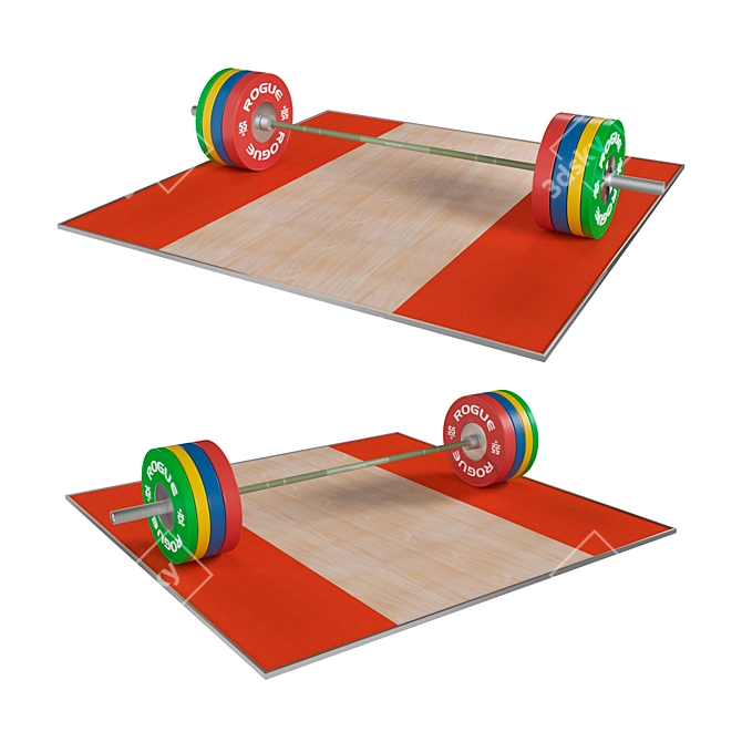 Rogue 3.0 Operator Bar: Ultimate Plate-Compatible Fitness Solution 3D model image 1