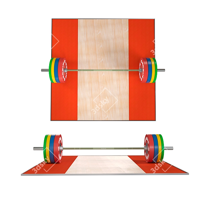 Rogue 3.0 Operator Bar: Ultimate Plate-Compatible Fitness Solution 3D model image 2