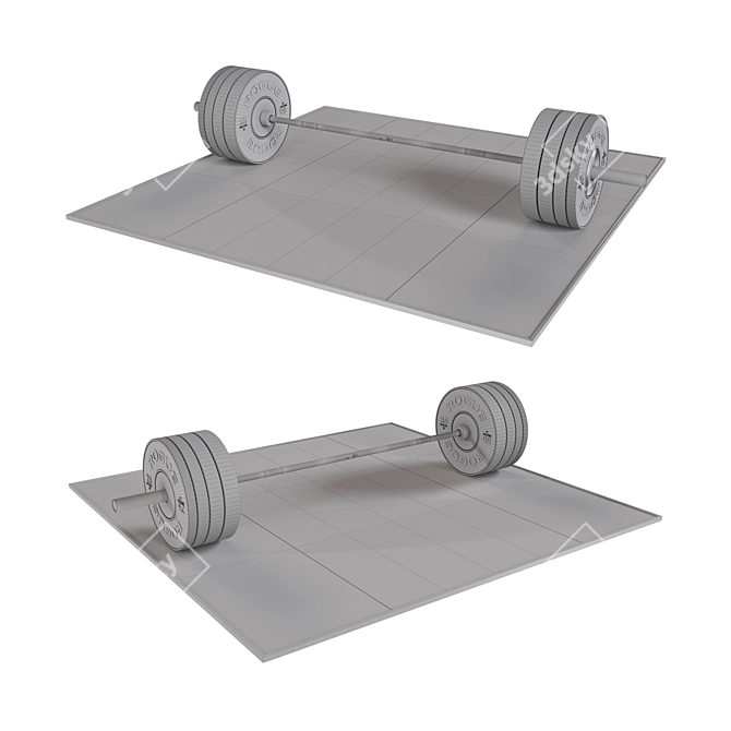 Rogue 3.0 Operator Bar: Ultimate Plate-Compatible Fitness Solution 3D model image 3