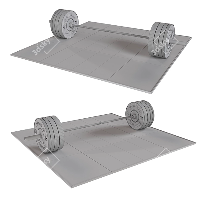 Rogue 3.0 Operator Bar: Ultimate Plate-Compatible Fitness Solution 3D model image 6