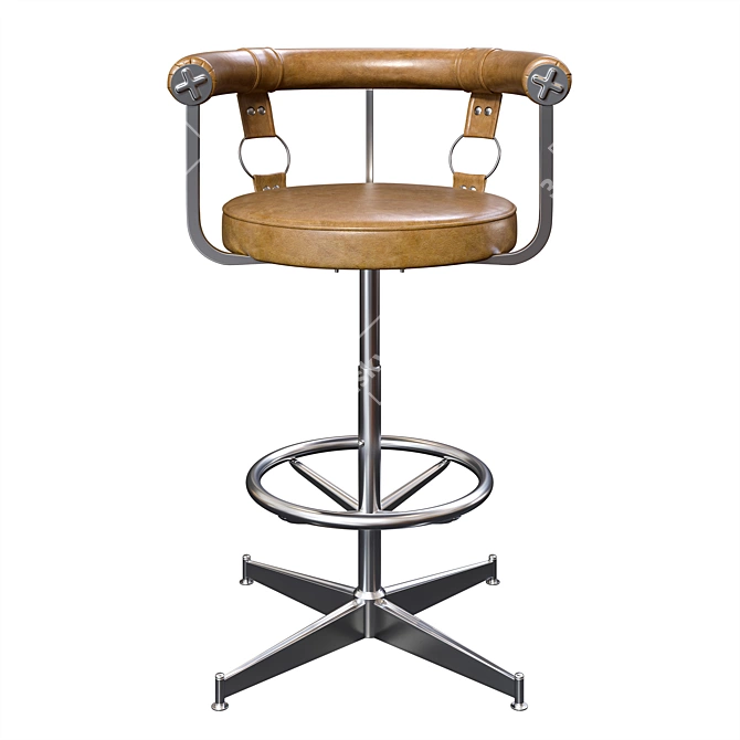 Elevate your space with Daystrom Leather Bar Stool 3D model image 1