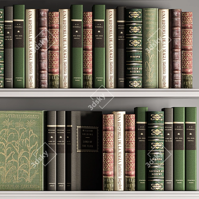 Book Collection Set 2015: 72 Parts, Vray Render 3D model image 4