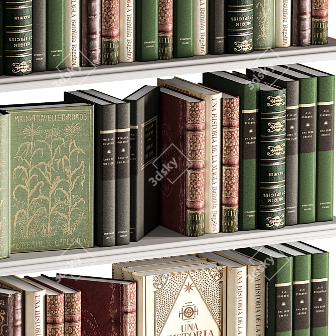 Book Collection Set 2015: 72 Parts, Vray Render 3D model image 5