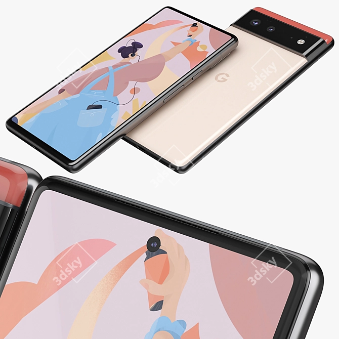  Google Pixel 6: Embrace All Colors! 3D model image 4