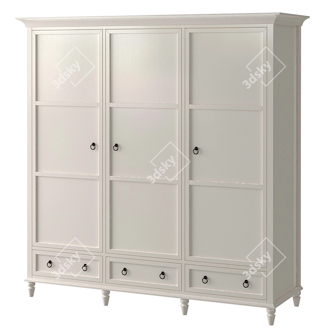 Vilton Three-Door Wardrobe 3D model image 1