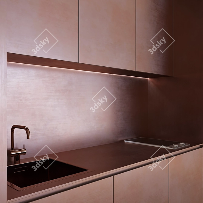 Modern Kitchen Design: Downloadable 3D Model 3D model image 3
